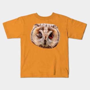 Winking Long Eared Owl Kids T-Shirt